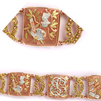 Multi-Colored Gold Bracelet  Depicting the Four Arts