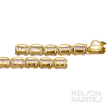 Carved Gold Parisian Train Bracelet